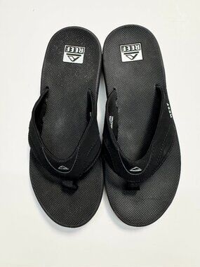REEF Fanning Men's Flip Flops in Black Size 12 - Like New